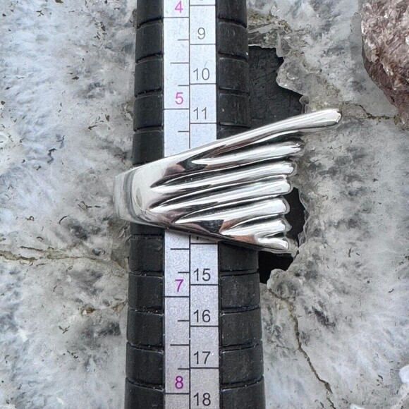 Sterling Silver Electroform Irregular Geometric Ring For Women, Taxco Mexico - Picture 10 of 10